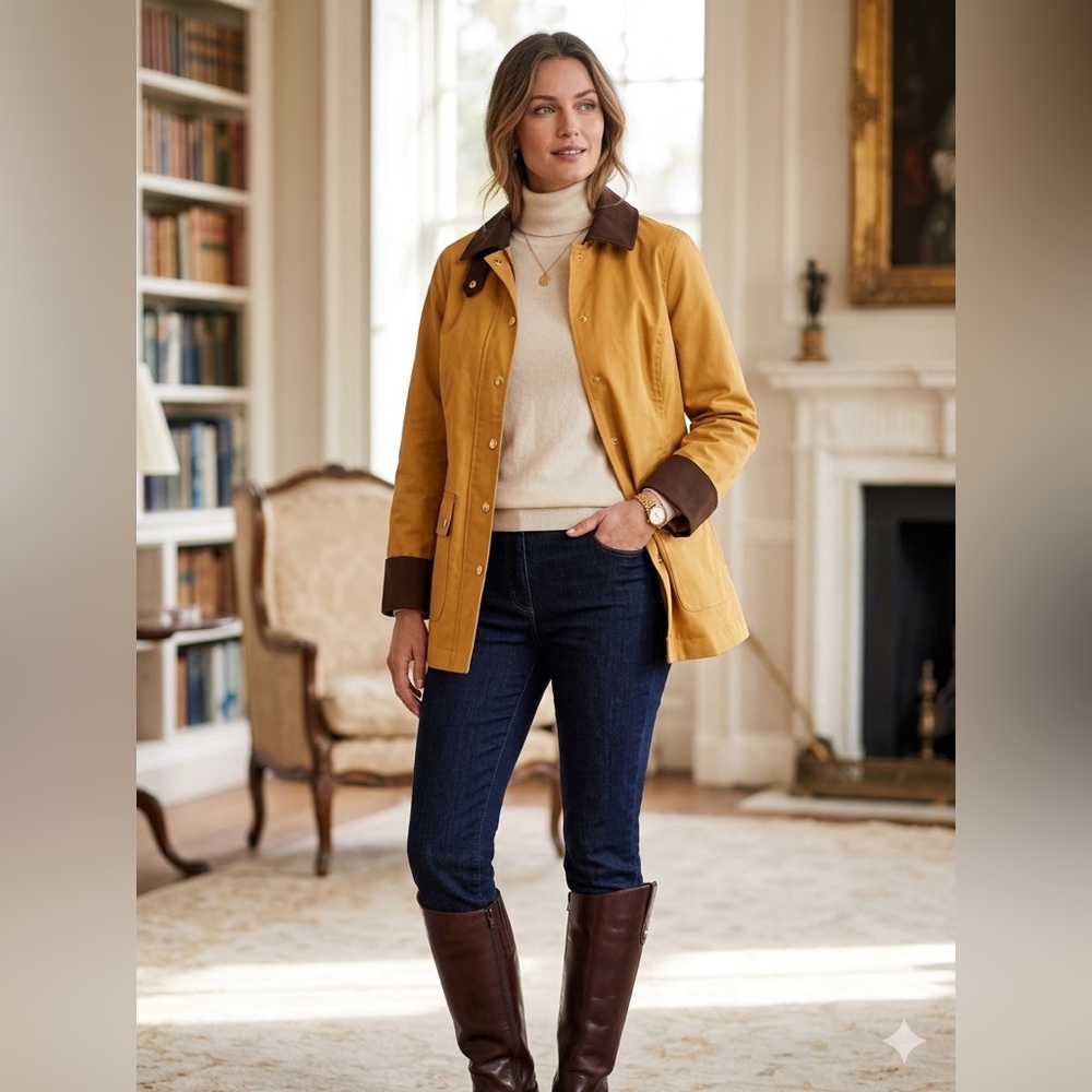 Talbots Beige Trench Coat with Satin Lining